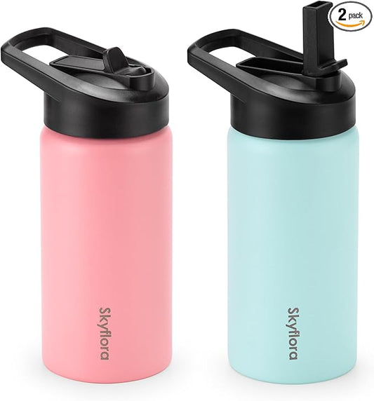 Stay Hydrated in Style: Kids Water Bottle with Straw 2 Pack – Durable, Leakproof, and Perfect for School & Sports