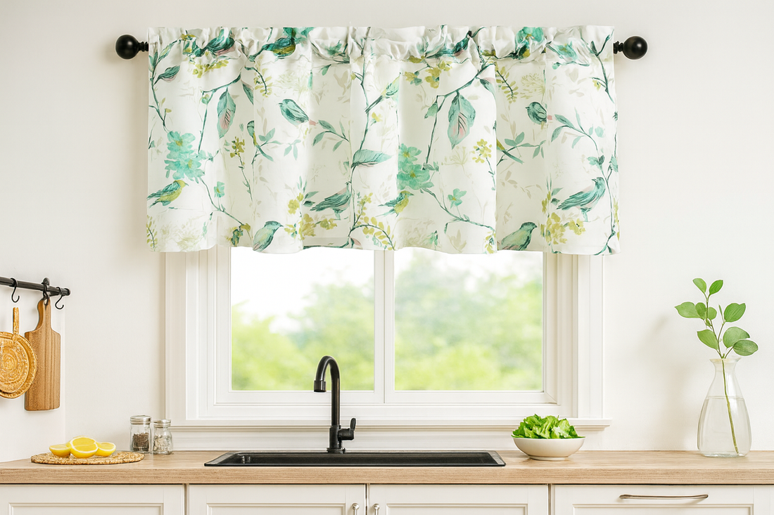 Add Charm and Privacy to Any Room with Leeva Birds Vines Printed Valance