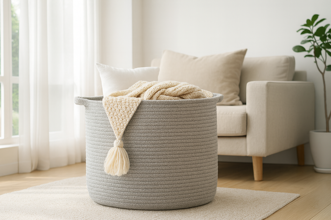Transform Your Home Storage with the Homelyora Large Cotton Rope Basket – Stylish, Functional, and Built to Last
