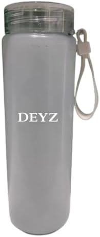DEYZ Glass Water Bottle 16oz Fitness Drinking Glass Water Bottle PBA and Leak Proof Water Bottle Reusable water bottles Sport Water Bottle Gym Drinking Jug Circular Glass water Bottle (Pink)