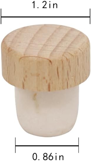 8-Piece Wine Bottle Stopper T-Shaped Bottle Stopper, Reusable Wine Bottle Stopper, Wooden And Rubber Bottle Stopper, Sealing Stopper, Beer Bottle Stopper Process, 1.2*0.86 inch