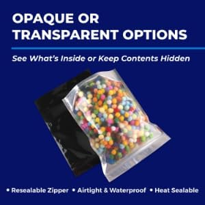 Mylar Bags Smell Proof Pre Roll All Black - 1000 Count 2.27" X 6" 6mill Thickness - Packaging Bags - Mylar Bags For Food Storage - Resealable Bags - Smell Proof Bags