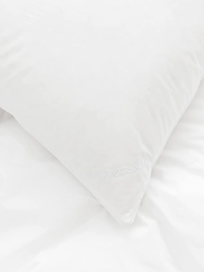 BOLL & BRANCH Down Chamber Pillow – Luxury 100% Organic Cotton Shell – Cleaner Cruelty Free US Down Bedding – Premium Comfort and Superior Head Support– Medium, King