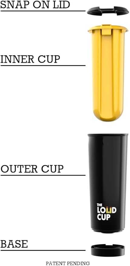 The LoudCup 20 oz Tumbler + Integrated Stadium Horn (Starling Purple) - Reusable Water Bottle for Sports Fans - Worlds Loudest Cup for Noisy Fans on Game Day & Tailgating