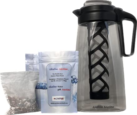 Alkaline Water Filter Pitcher with Infuser, Tritan Pitcher with Lid 2L | 9.5 pH Alkaline Filters | Tea Pitcher | Tritan BPA Free Ice Coffee Maker | Infuser Pitcher (No Filter)