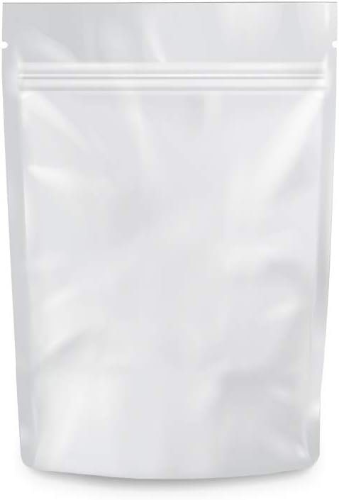 Mylar Smell Proof Bags - White/Clear - 1000 Count-5.25X3.75-1/8 Ounce - Packaging Bags - Mylar Bags For Food Storage - Resealable Bags - Storage Bag - Edible Packaging - Dry Herb Packaging