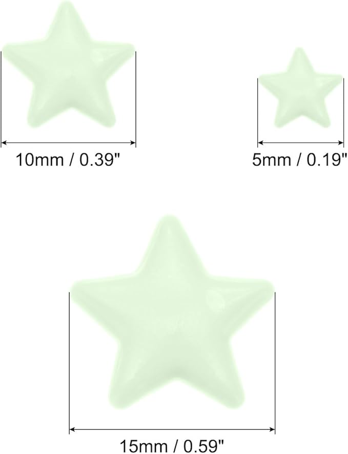 MECCANIXITY Glow in The Dark Star Decals Decor Green Wall Stickers for Ceiling Bedroom Bedding Room 6 Set