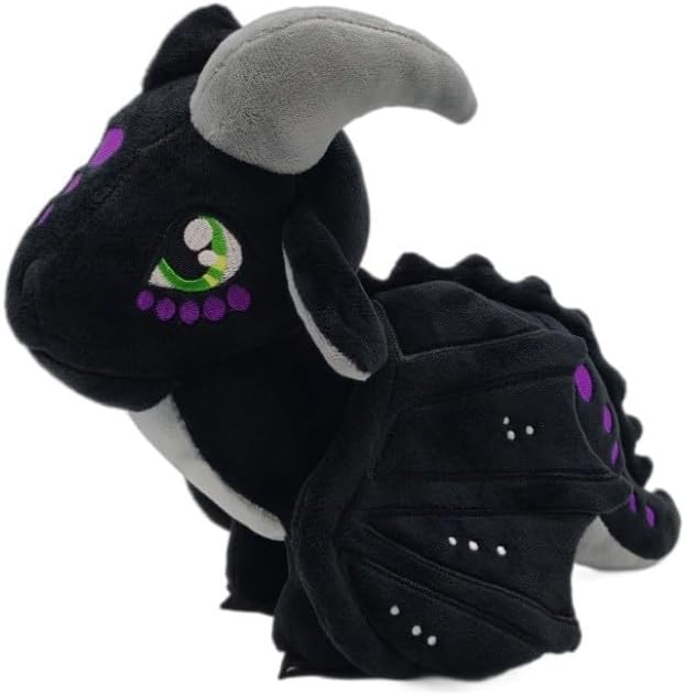 Wings of Fire Dragon Plush Toy Rainwing Dragon Stuffed Animals Pterosaur Plush Flying Dragon Pillow Plushies Gifts for Fans Kids Boys Girls (Nightwing)