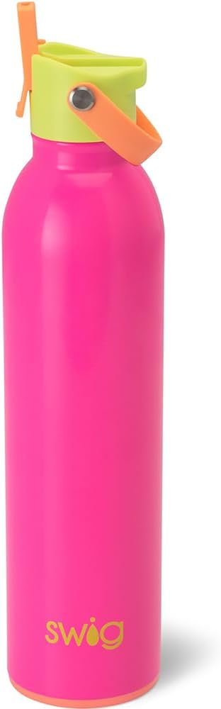 Swig Life 26oz Insulated Water Bottle with Straw & Flip + Sip Handle | Leak Proof, Dishwasher Safe, Cup Holder Friendly, Stainless Steel Water Bottle in Tutti Frutti