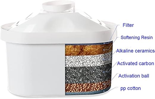 Alkaline Water Filter Pitcher-3.8L,Activated Carbon Filter-Reduces Limescale&Chlorine,Water Purifier-BPA Free,(1 Filter) (3.8L Blue)