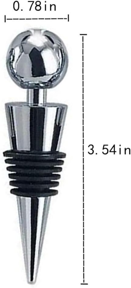Wine Stopper Bottle Stopper - Wine Saver, Reusable Wine Corks For Beverage, 1-Pack Silicone Wine Stopper For Gifts, Bar, Holiday Party, Wedding, 3.54 inch, Silver