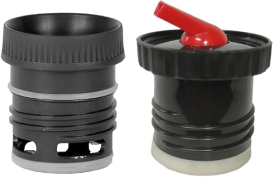 SET OF 2 Stanley Thermo Stopper replacement for yerba mate drinking - Convert Stanley Thermo to Yerba Mate Termo Pico Mate/Pico cebador Stopper with High Precision Flow Combo (Combo Black)