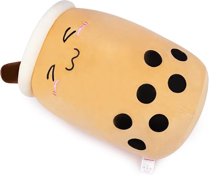 Niuniu Daddy Large Boba Tea Stuffed Animals, 24 + inch Jumbo Boba Plush, Cute Bubble Tea Plushie, Brown