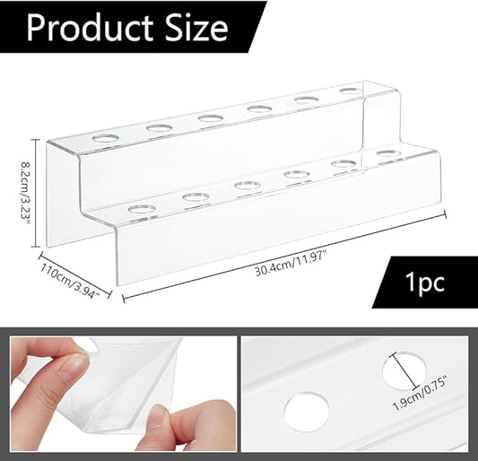 NBEADS 12-Slot 2 Tier Wine Bottle Stopper Display, Clear Acrylic Wine Stopper Holder 30.4x10x8.2cm/11.96x3.9x3.2inch Wine Stopper Display Stand Rack for Countertop, Inner Diameter: 0.75inch