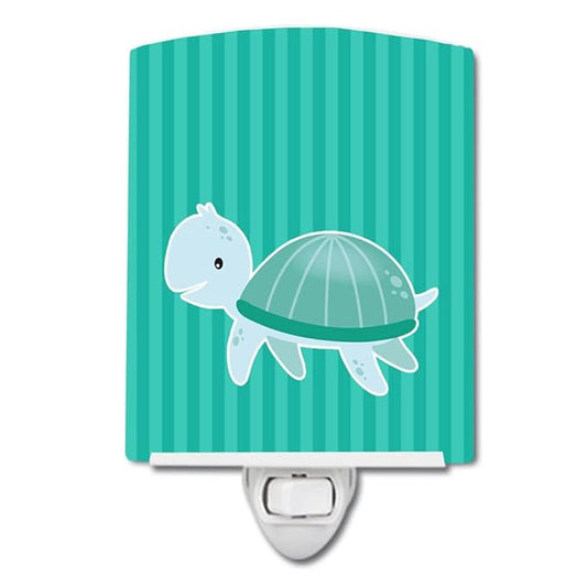 Caroline's Treasures BB7117CNL Sea Turtle Ceramic Night Light Compact, UL-Certified, Ideal for Bedroom, Bathroom, Nursery, Hallway, Kitchen, 6x4x3, Multicolor