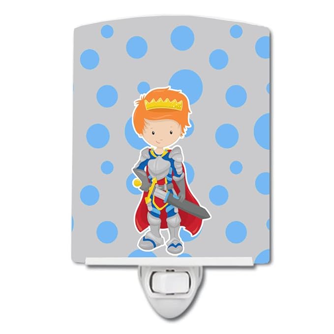 Caroline's Treasures BB8744CNL Ginger Boy Knight Ceramic Night Light Compact, UL-Certified, Ideal for Bedroom, Bathroom, Nursery, Hallway, Kitchen, 6x4x3, Multicolor