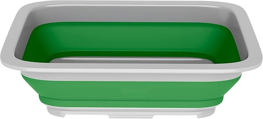 Wakeman Green 10L Collapsible Multiuse Wash Bin, 14.75” L x 10.75” W x 5” H