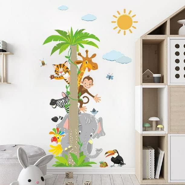 Fashion Kids Cartoon Animal Wall Sticker Set - Giraffe, Elephant, Monkey - Nursery and Bedroom Décor