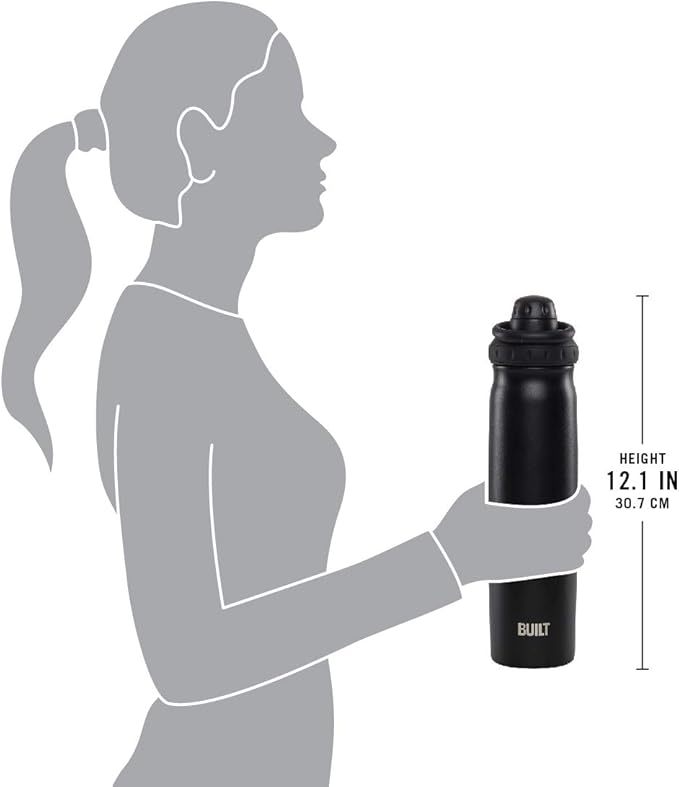 BUILT 24 Ounce Prospect Double Wall Stainless Steel Bottle Black 5233283