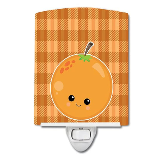Caroline's Treasures BB6991CNL Orange Face Ceramic Night Light Compact, UL-Certified, Ideal for Bedroom, Bathroom, Nursery, Hallway, Kitchen, 6x4x3, Multicolor