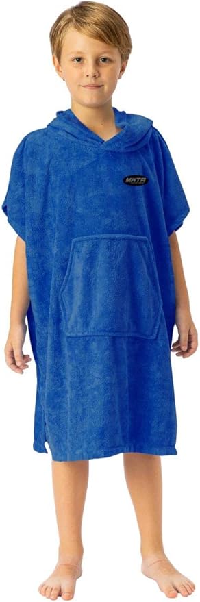 Surf Poncho for Kids with Hood, Quick Dry 80% Microfiber Polyester Changing Robe Beach Towel W/Outside Pocket - Outdoor, Surfing, Swimming, Bathing, Travelling, Camping, Pool (Royal Blue)…