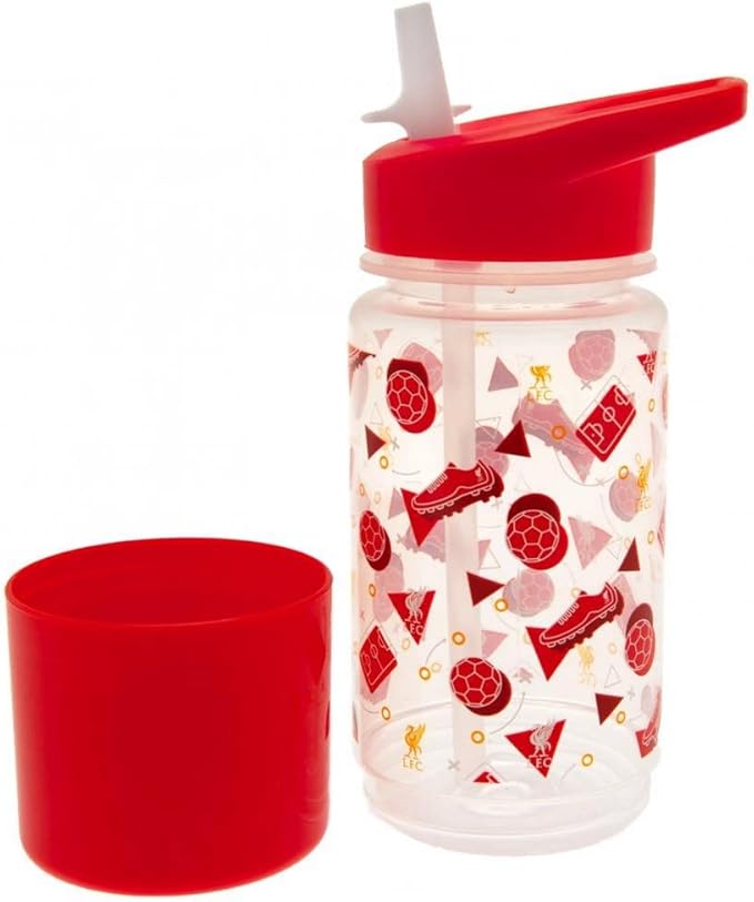 Liverpool FC Repeat Logo Water Bottle (One Size) (Clear/Red)
