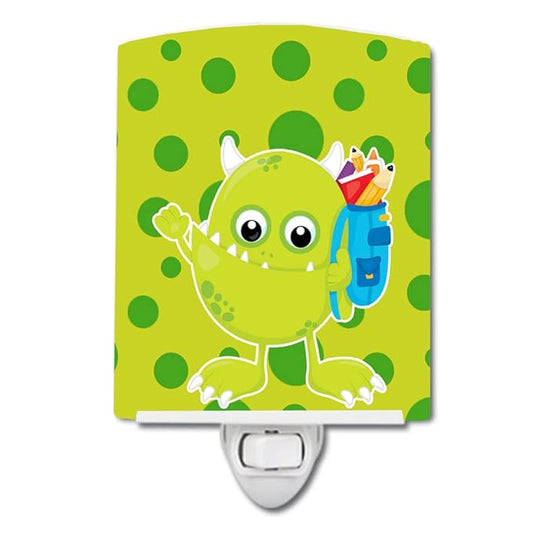 Caroline's Treasures BB8863CNL Monster Green Ceramic Night Light Compact, UL-Certified, Ideal for Bedroom, Bathroom, Nursery, Hallway, Kitchen, 6x4x3, Multicolor
