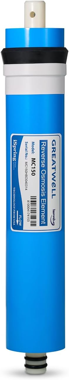 iSpring Greatwell MC150 RO Membrane Reverse Osmosis Replacement water Filter for RCC1D & RCC1DP RODI Water Filtration System, 150 GPD