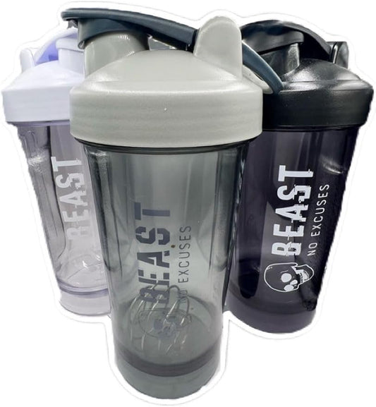 BEAST|No Excuses Shaker, the ultimate solution for effortlessly mixing your protein shakes to perfection., clear, LBW038