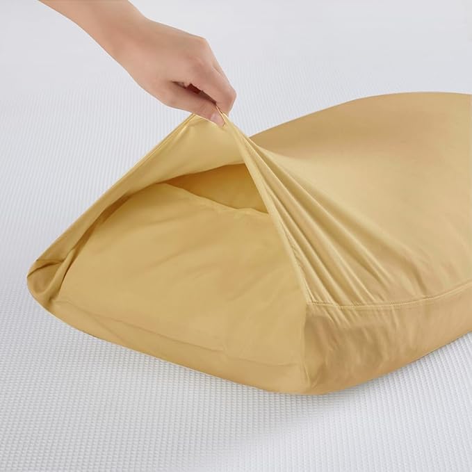 Microfiber Small Pillow Cases 14x20 2 Pack Gold Pillow Covers Comfortable Not Shrink Soft Pillow Cases Toddler Pillow Case Envelope Style