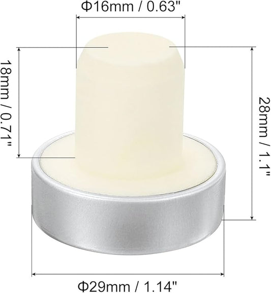 uxcell 16Pcs T-shaped Stoppers, 0.63inch Dia Cork Wine Stopper Reusable Wine Bottle Corks Sealing Plug for Wine Beer Beverage Bottle Crafts, Silver