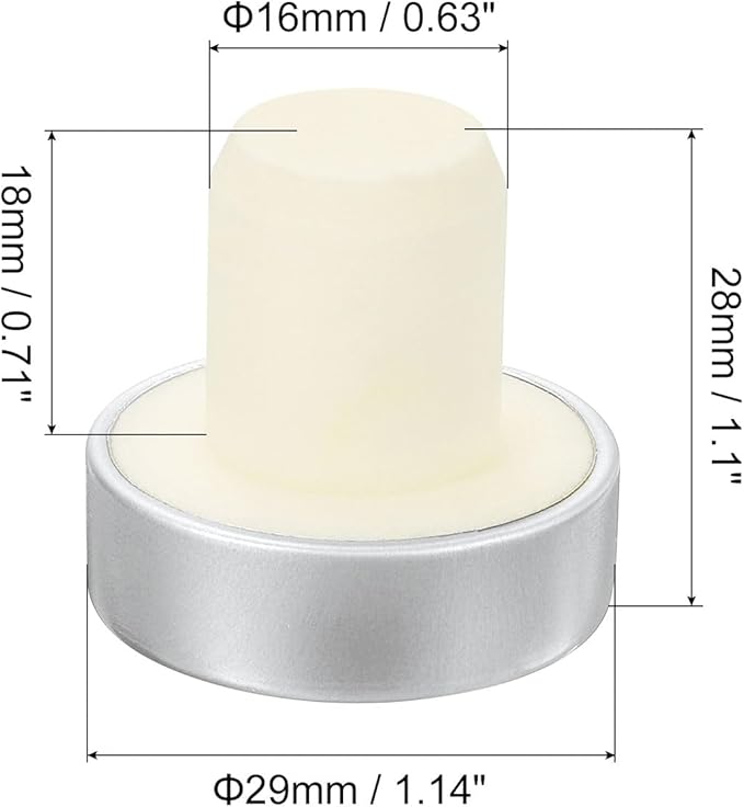 uxcell 8Pcs T-shaped Stoppers, 0.63inch Dia Cork Wine Stopper Reusable Wine Bottle Corks Sealing Plug for Wine Beer Beverage Bottle Crafts, Silver