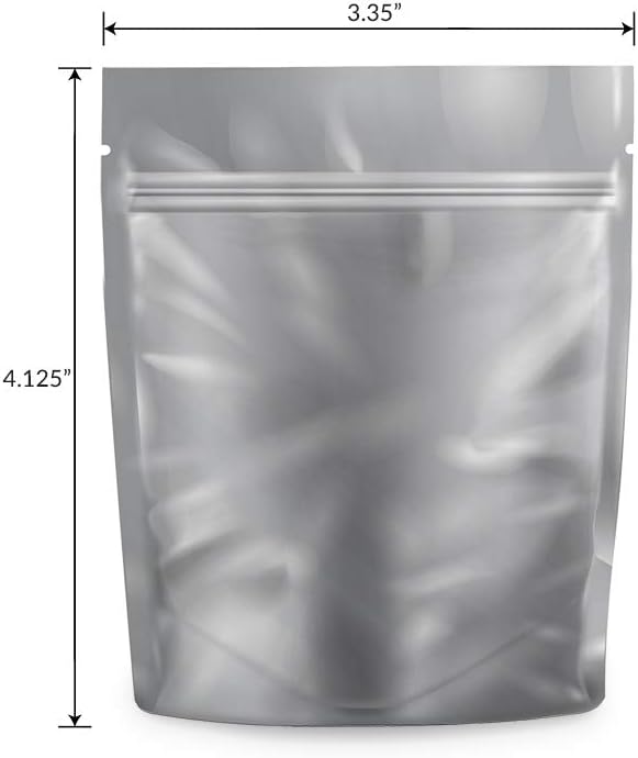 Mylar Bags Smell Proof 1 Gram White/Clear 1000 Count 4.12" X 3.35" 6mill Thickness - Packaging Bags - Mylar Bags For Food Storage - Resealable Bags