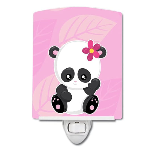 Caroline's Treasures BB6799CNL Hey Ya'll Panda Ceramic Night Light Compact, UL-Certified, Ideal for Bedroom, Bathroom, Nursery, Hallway, Kitchen, 6x4x3, Multicolor