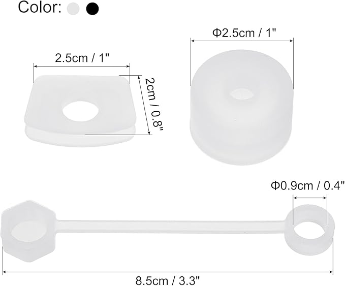 PATIKIL Silicone Spill Stopper for Straw Cup 2.0 40oz/ 30oz, Set of 6 Tumbler Accessories Including 2 Straw Cover Cap, 2 Square Spill Stopper and 2 Round Leak Stopper, Clear/Black