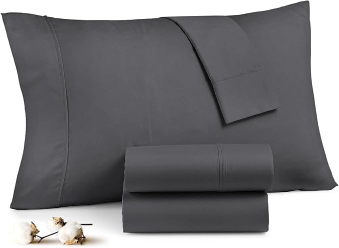 Toddler Pillowcase Set of 2 PC 600 TC 100% Egyptian Cotton Toodler 13x18 Inch Small Travel Pillow Case Open Closer Decorative Soft Cozy Travel Kids Nursery Preschool Pillow Cases, Dark Grey