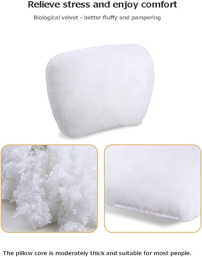 2Pcs Car Neck Pillows for headrests,for Travel Interior Accessories and Suede Support Head Pillows,Balance Neck Pillow Designed to Relieve Neck Pain and Muscle Tension.(White)