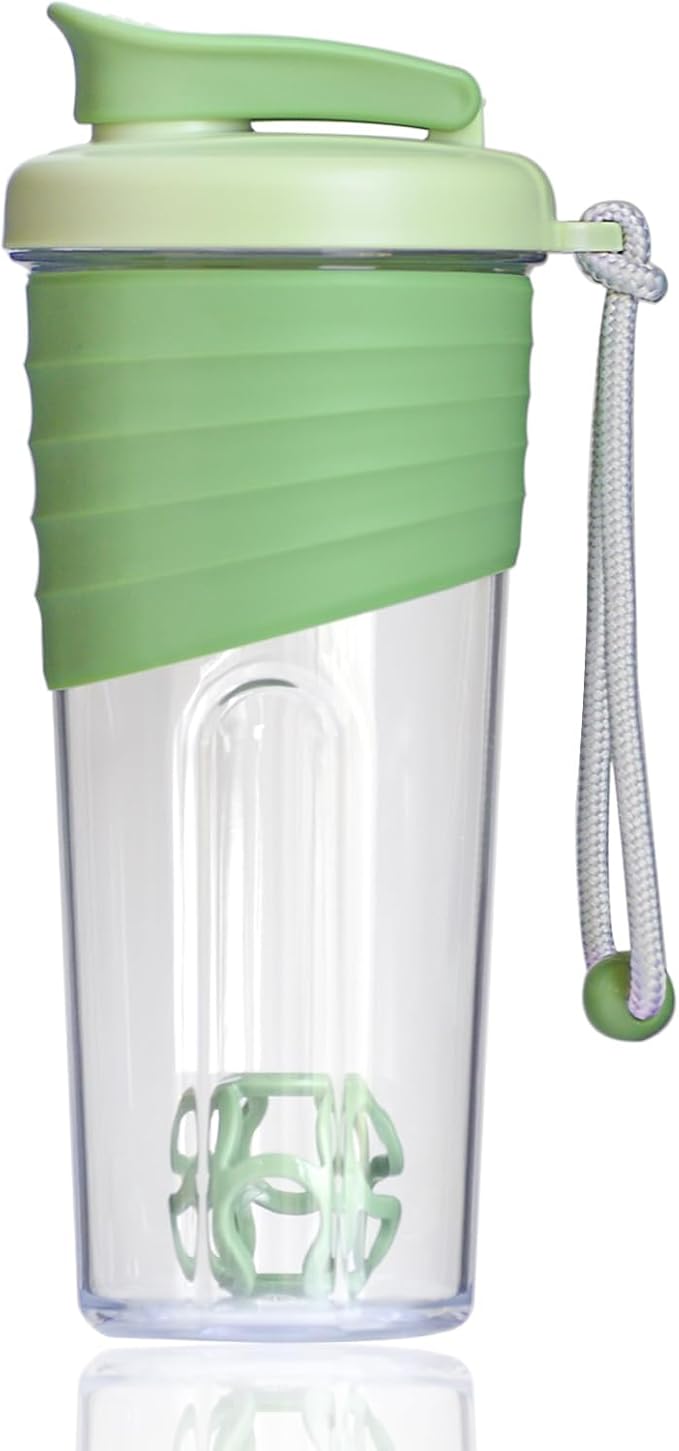 Shaker Bottle for Protein Mixes,24 oz,Protein Shaker Bottles with Whisk Ball, Mixer Bottle, Protein Bottle,Portable Pre Workout Whey Protein Drink Shaker Cup,Green