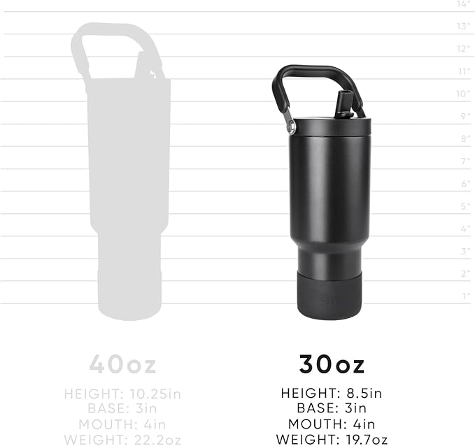 Simple Modern Trek Pivot | 30oz Flip Straw Tumbler with Handle | Water Bottle & Boot | Interchangeable Straw & Chug Lids | Insulated Stainless Steel Jug | Gym Sports Outdoors | Supersonic Blue