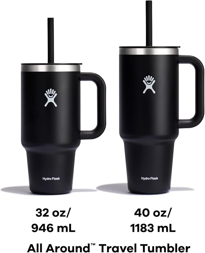 Hydro Flask Travel Tumbler Stainless Steel Vacuum Insulated Tumbler with Lid and Straw for Cold Water and Drinks for Sports, School, Work, Car, Travel, Weekends
