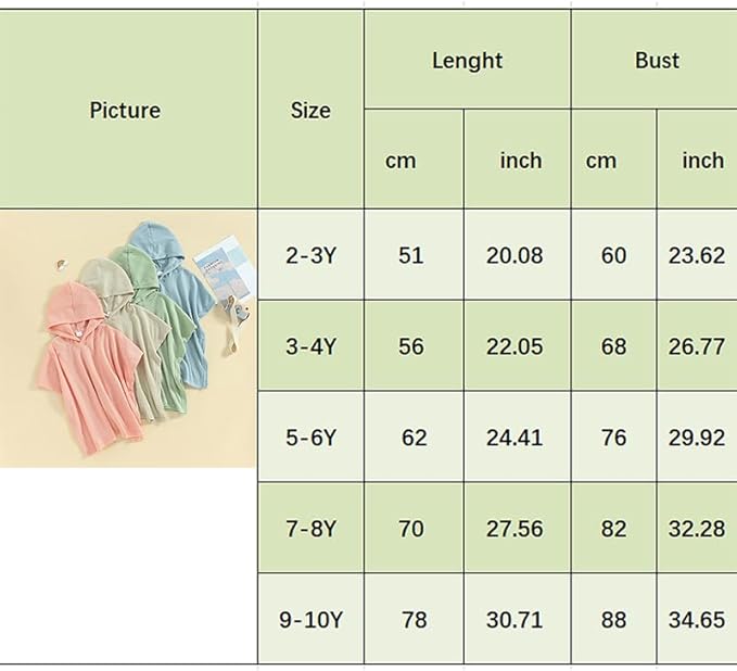 Toddler Beach Towel with Hood Kids Waffle Swim Cover Up Bath Towel Surf Poncho Boys Girls Hooded Beach Towel (Green, 3-4 Years)