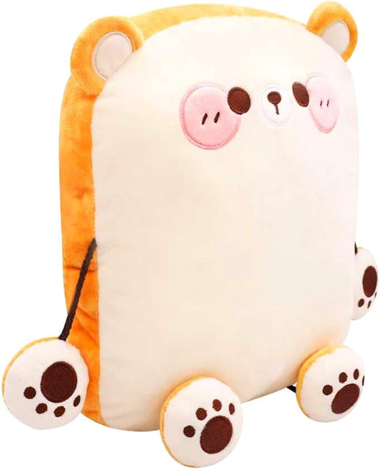 Toast Bread Plush Pillow Toy Bread Doll Funny Cute Food Plushies Stuffed Animal Soft Birthday Party Xmas Gifts 12in (Bread Bear, OneSize)