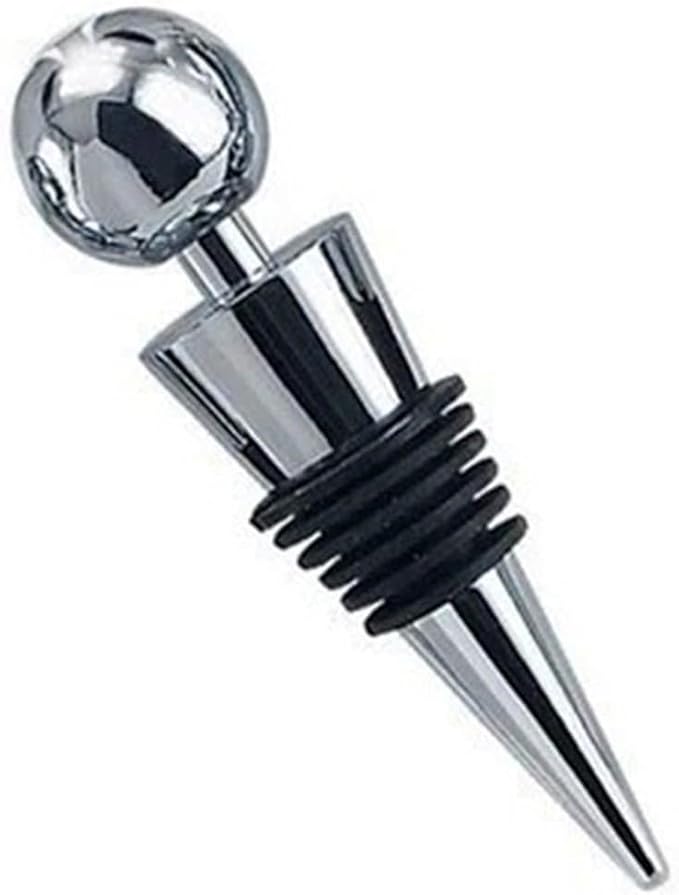 Wine Stopper Bottle Stopper - Wine Saver, Reusable Wine Corks For Beverage, 1-Pack Silicone Wine Stopper For Gifts, Bar, Holiday Party, Wedding, 3.54 inch, Silver