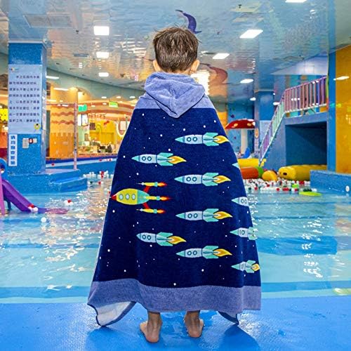 Wowelife Kids Beach Towels, Hooded Towels for Kids, Poncho Towel Wrap, Premium 100% Cotton Soft and Breathable, Extra Large 50"x30", Multi Use for Bath Pool Beach Swim Bathroom