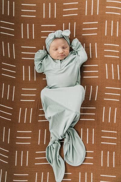 Mustard Mudcloth Muslin Crib Sheet by Mebie Baby, Soft and Breathable Bed Sheets for Babies, Modern Neutral Bedding for Crib, Standard Crib Mattress Fitted Sheet, Great For Boy or Girl Room or Nursery