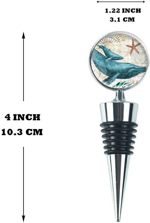 LIZIMANDU Wine Bottle Stoppers,Stainless Steel Wine Stoppers For Gifts, Bar, Holiday Party, Wedding (3 Pack, 3-Marine Animal)
