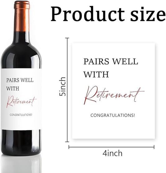 24 Pcs Funny Retirement Wine Labels Retirement Wine Bottle Labels Retirement Wine Labels for Bottles Pairs Well with Retirement Wine Bottle Stickers Retirement Gifts for Women Men