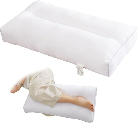 Knee Pillow for Side Sleepers, 4.3 inch Leg Pillow for Sleeping Supportive Hip Pillow Relieves Leg Back Knee Pain, Leg Positioner Pillows, Cotton Fabric,White