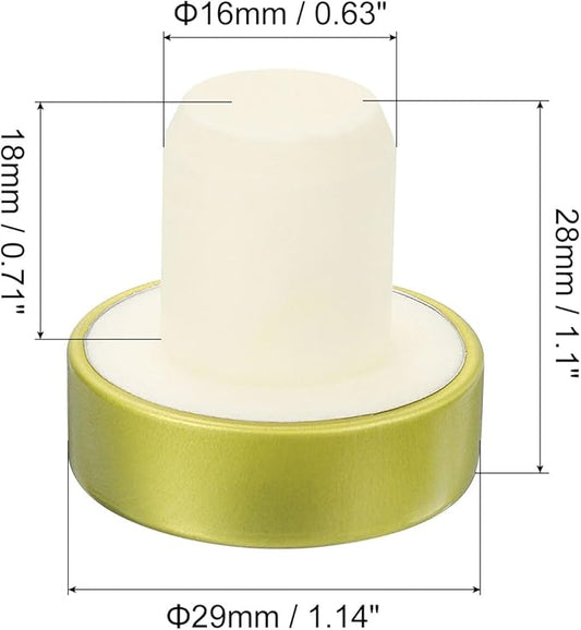 uxcell 8Pcs T-shaped Stoppers, 0.63inch Dia Cork Wine Stopper Reusable Wine Bottle Corks Sealing Plug for Wine Beer Beverage Bottle Crafts, Gold