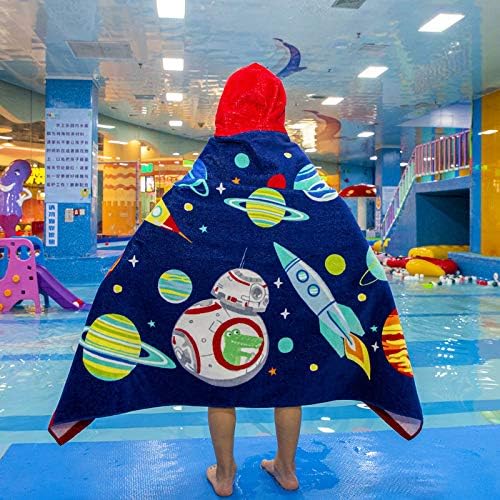 Wowelife Kids Beach Towels, Hooded Towels for Kids, Poncho Towel Wrap, Premium 100% Cotton Soft and Breathable, Extra Large 50"x30", Multi Use for Bath Pool Beach Swim Bathroom